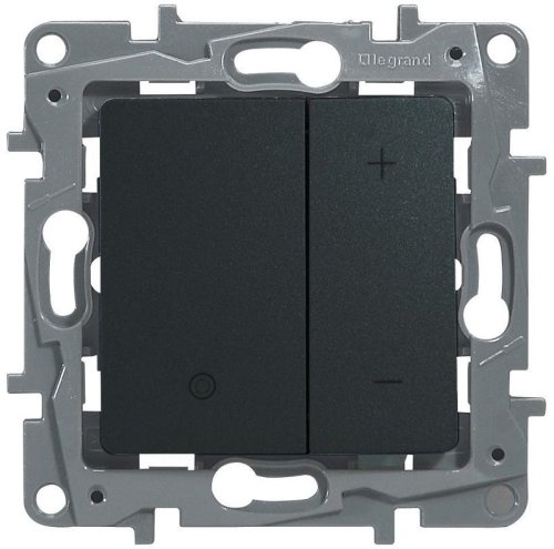 Светорегулятор кнопочный без рамки Legrand Etika 5-400Вт антрацит фото Светорегулятор кнопочный без рамки Legrand Etika 5-400Вт антрацит картинка